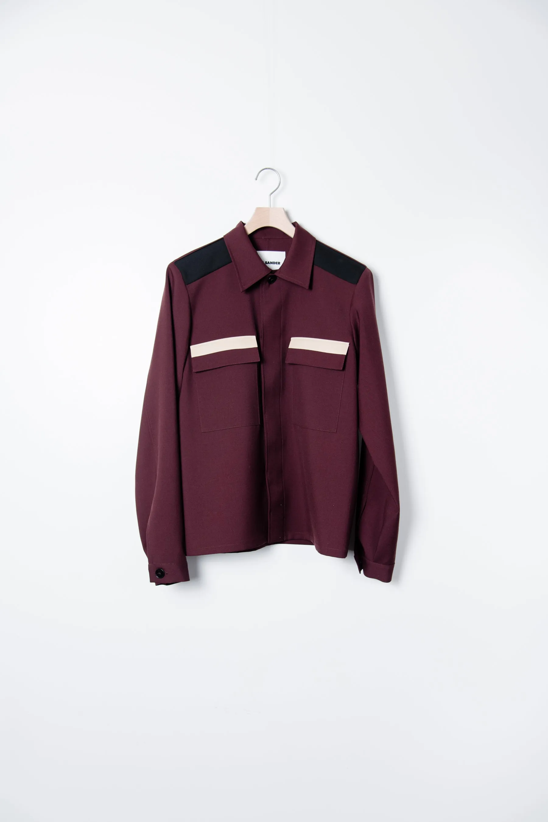 Fine Wool Gabardine Shirt Bordeaux JSMT601826 sold by Nomad product image thumbnail 2