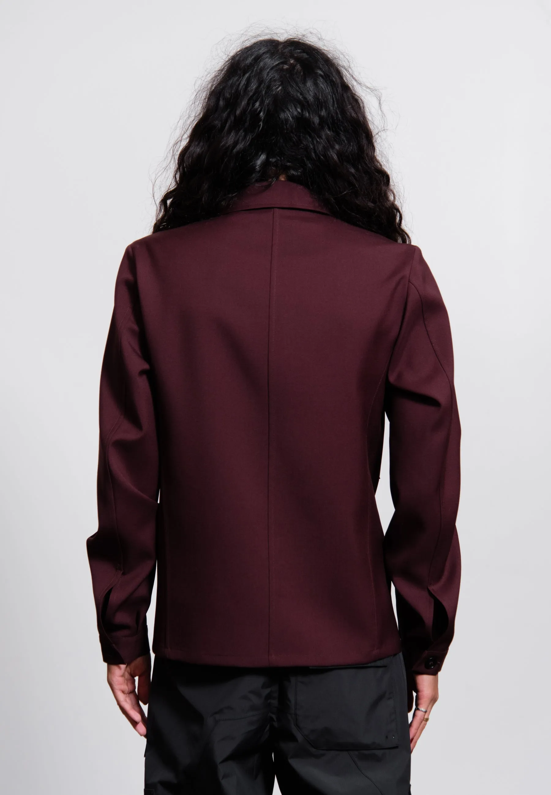 Fine Wool Gabardine Shirt Bordeaux JSMT601826 sold by Nomad product image thumbnail 4