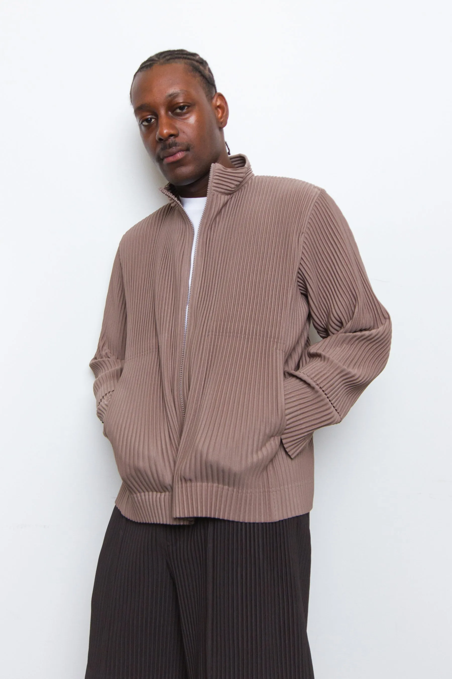 Cargo Pleated Jacket Alpaca Brown JC142-43 sold by Nomad