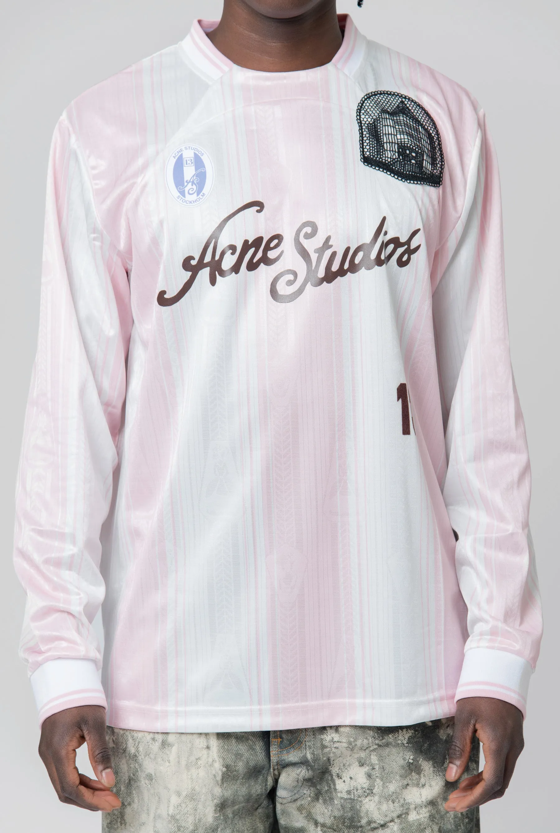 Long Sleeve Soccer Jersey Pink/White FN-MN-TSHI000544 | Parallel