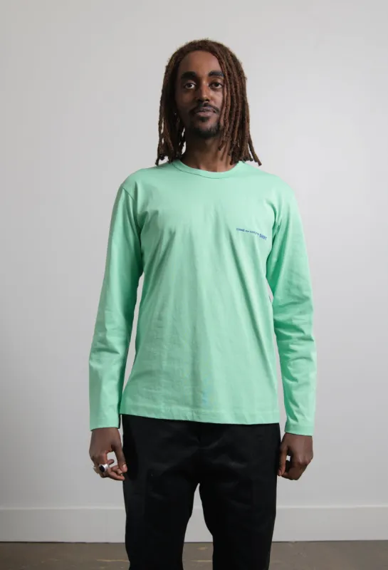 Long Sleeve Chest Print Logo Tee Green T019 sold by Nomad
