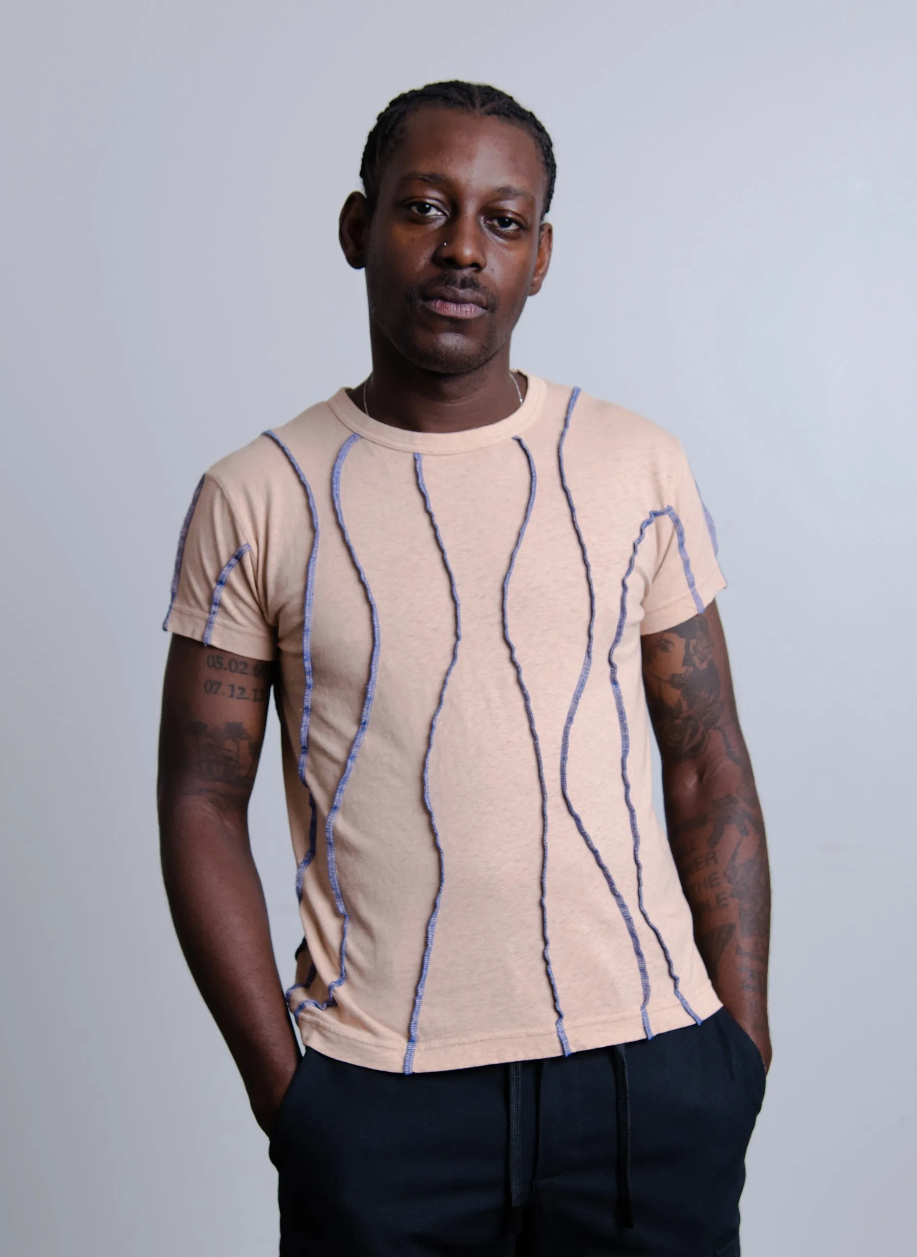 Piping Tee Dusty Pink TSHI000411 sold by Nomad product image thumbnail 2