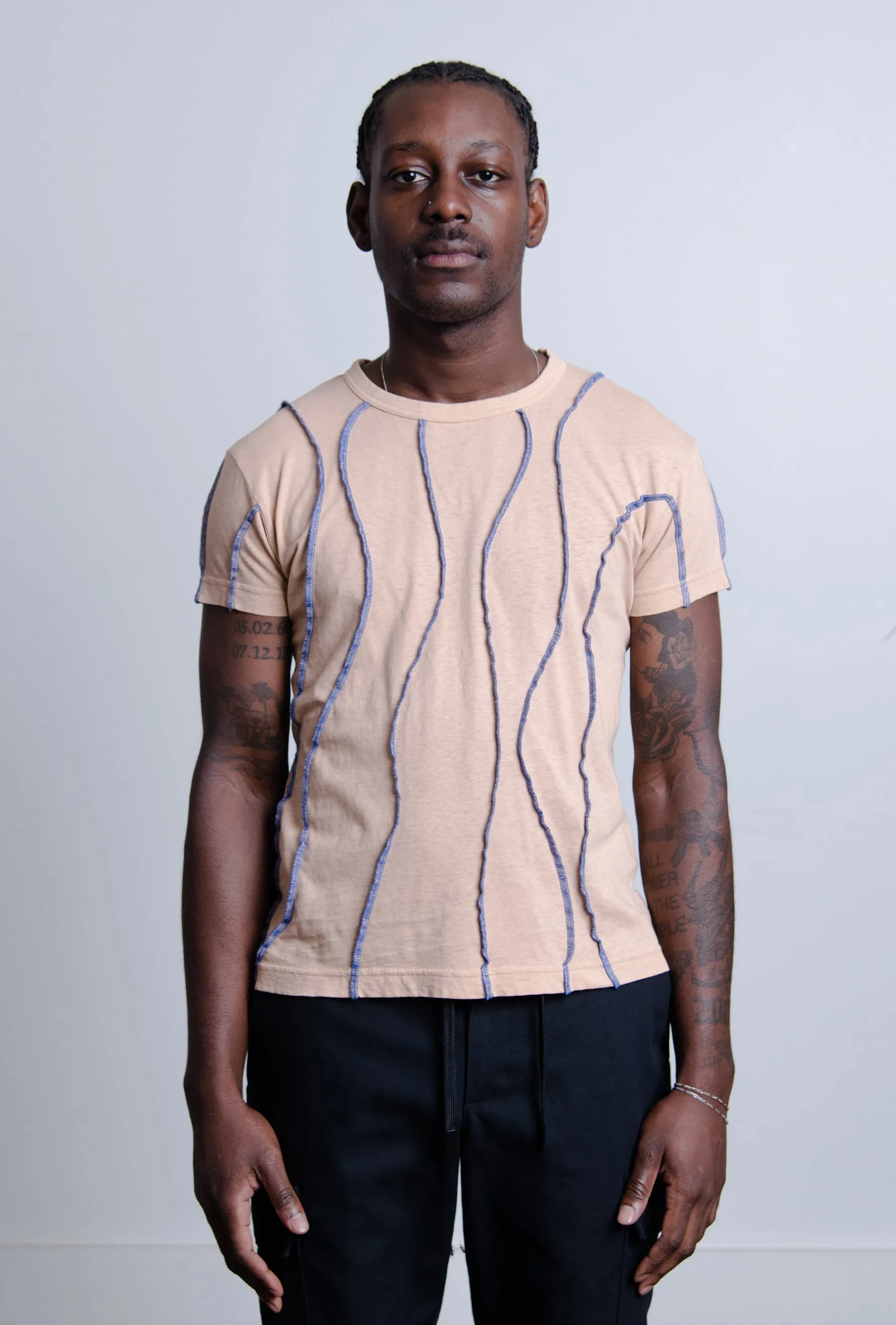 Piping Tee Dusty Pink TSHI000411 sold by Nomad