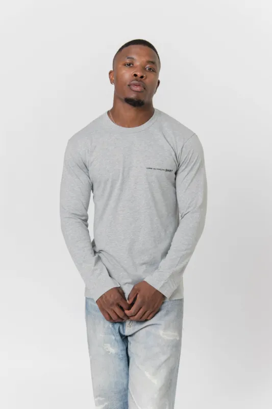 Long Sleeve Chest Print Logo Tee Grey T017 sold by Nomad