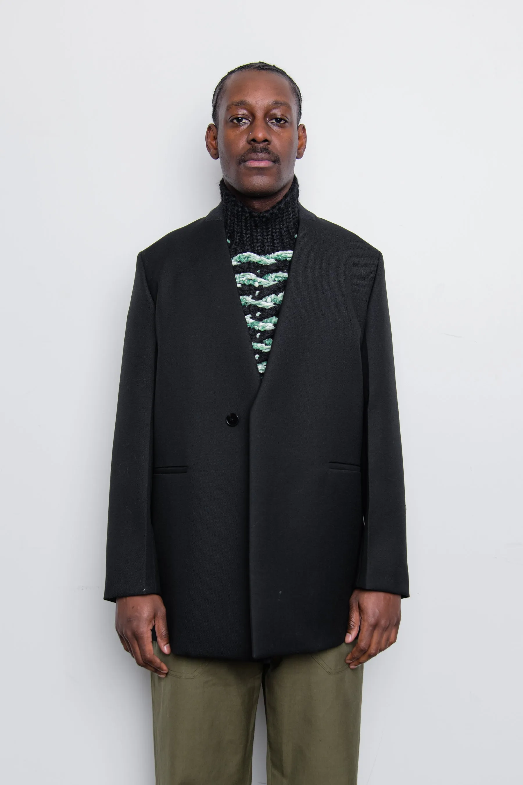 Wool Velvet Float Stitch Jacquard Bib Mint/Black sold by Nomad product image thumbnail 4