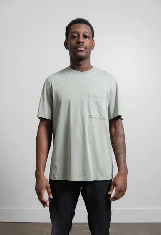 Logo Pocket Tee Cadet Green sold by Nomad