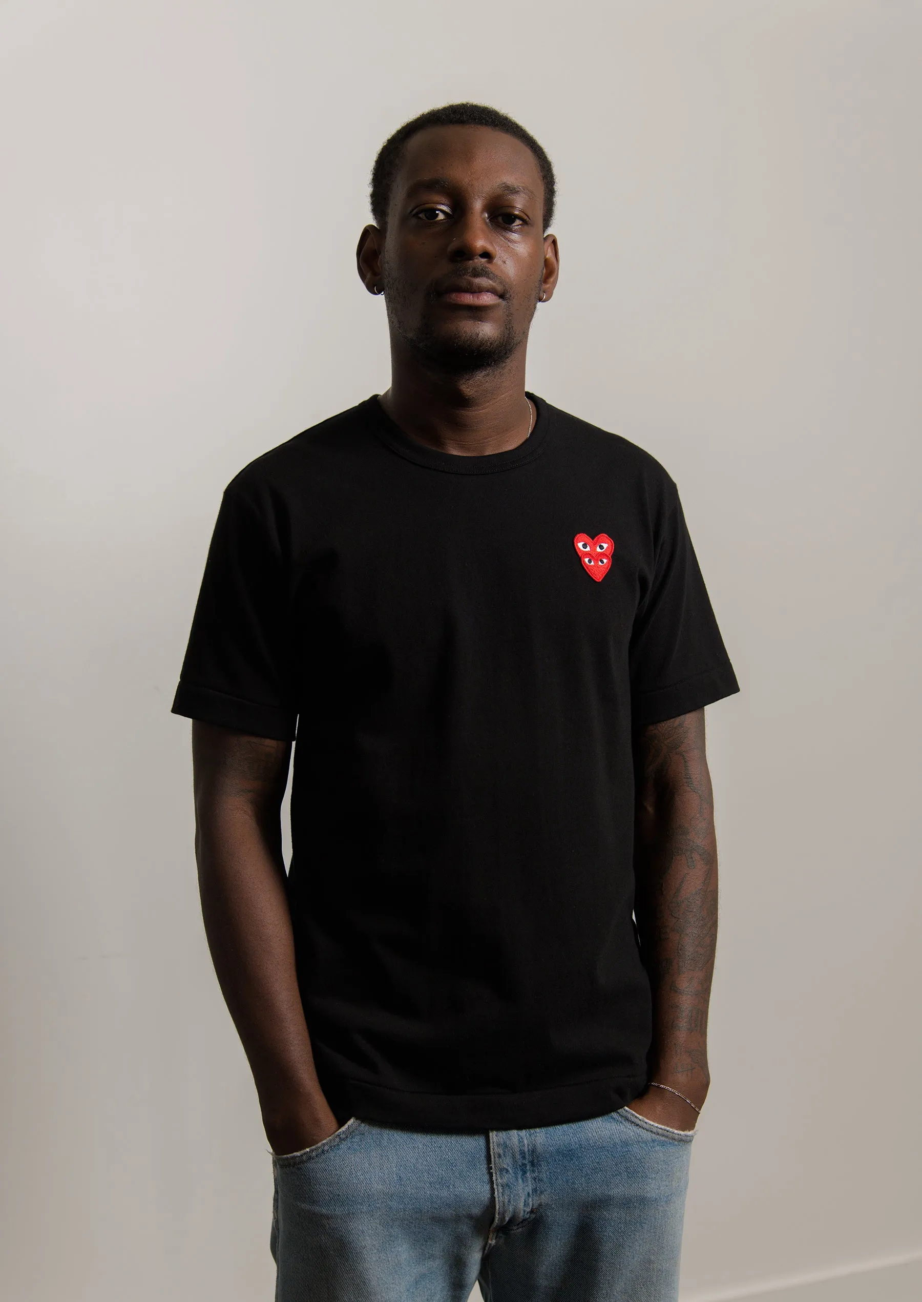 Layered Double Emblem Tee Black/Red T288 sold by Nomad product image thumbnail 3