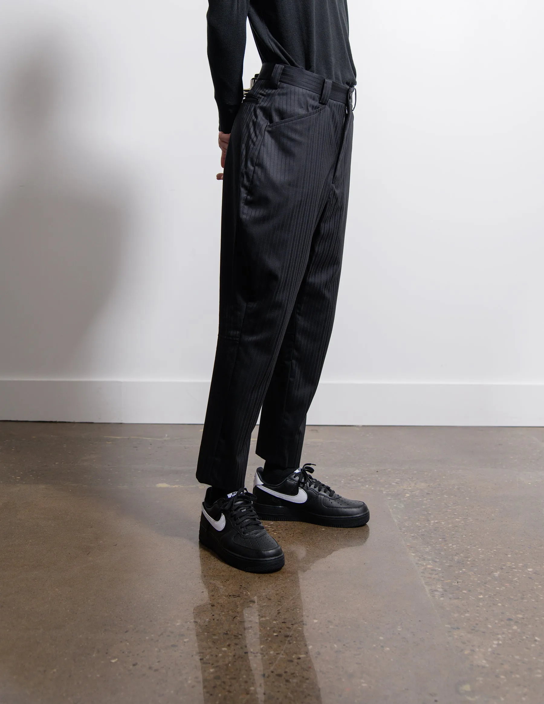 Wool Dobby Shadow Stripe Trouser Black sold by Nomad product image thumbnail 4