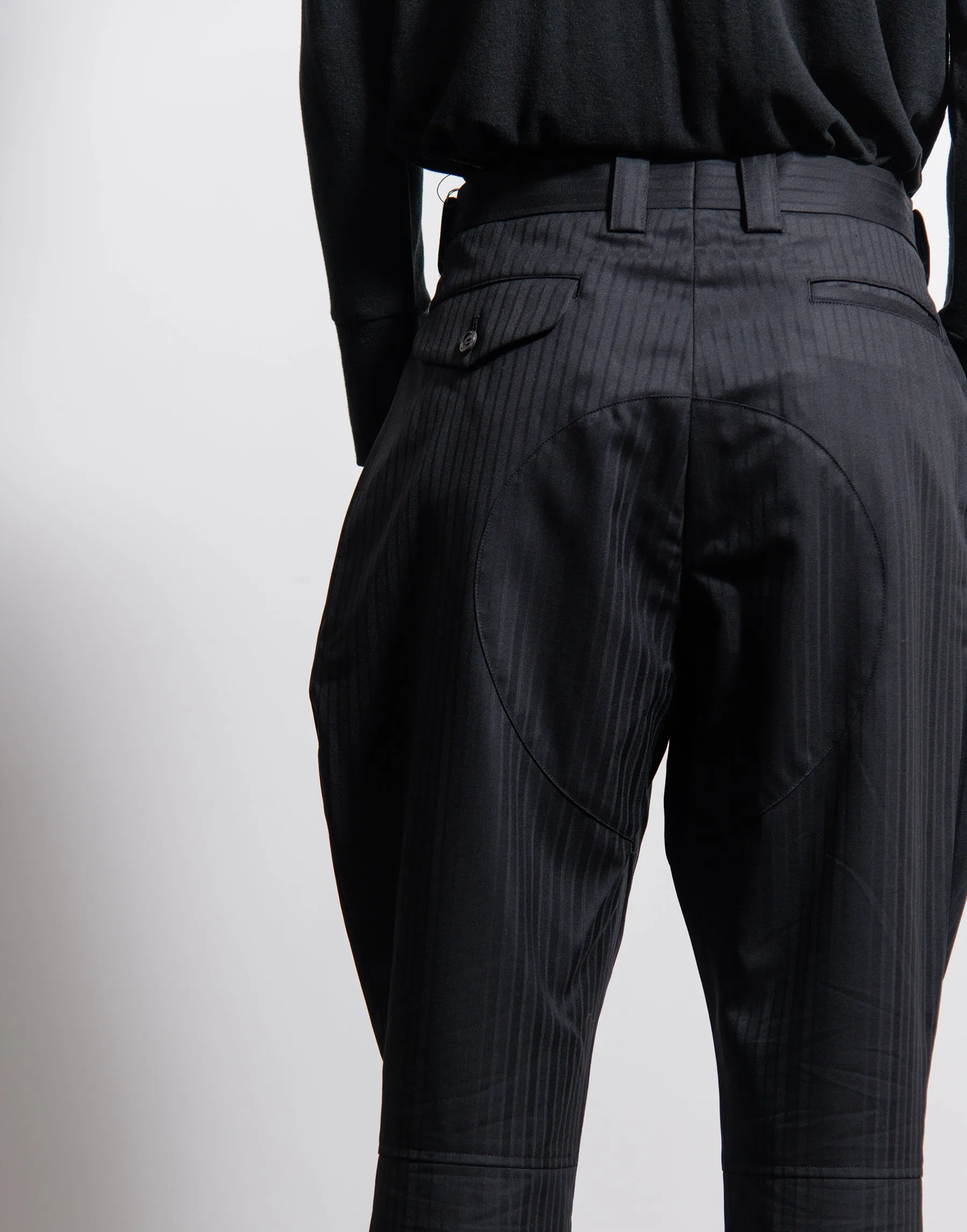 Wool Dobby Shadow Stripe Trouser Black sold by Nomad product image thumbnail 5