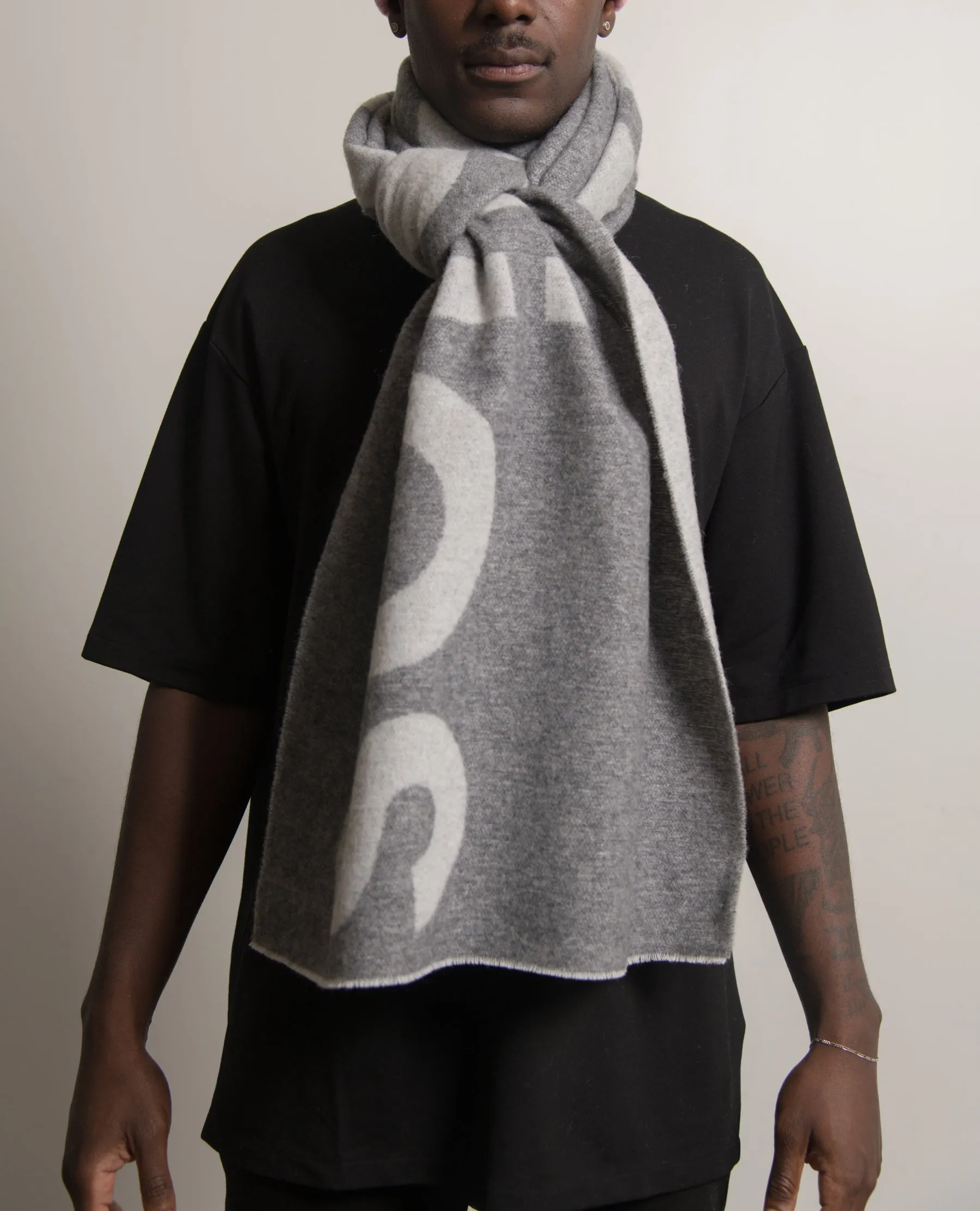 Double-Faced Wool Scarf Grey SCAR000125 sold by Nomad product image thumbnail 3