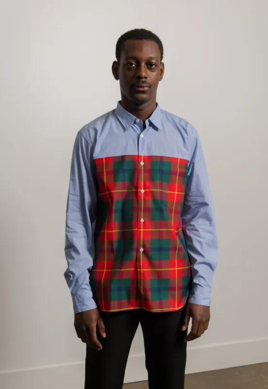 Chambray Tartan Shirt Blue/Red/Green B011 sold by Nomad