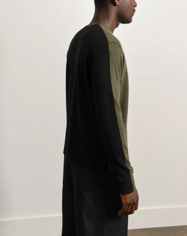 Contrast Cashmere Sweater Olive sold by Nomad