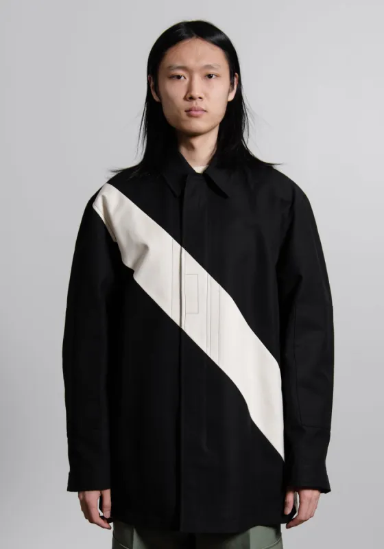 Fine Double Cotton Field Jacket Black JSMU400201 made by Jil Sander