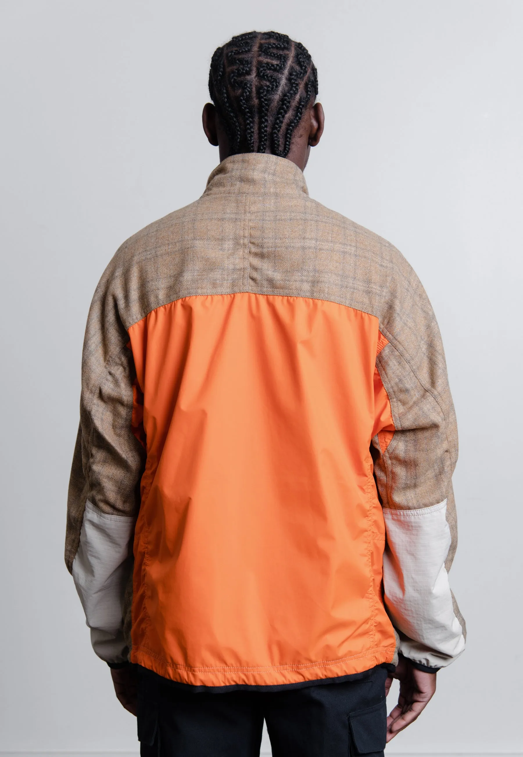 Wool Check Rip-Stop Jacket Beige/Brown/Orange J039 sold by Nomad product image thumbnail 2
