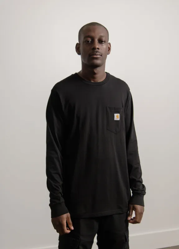 Long Sleeve Pocket Tee Black sold by Nomad