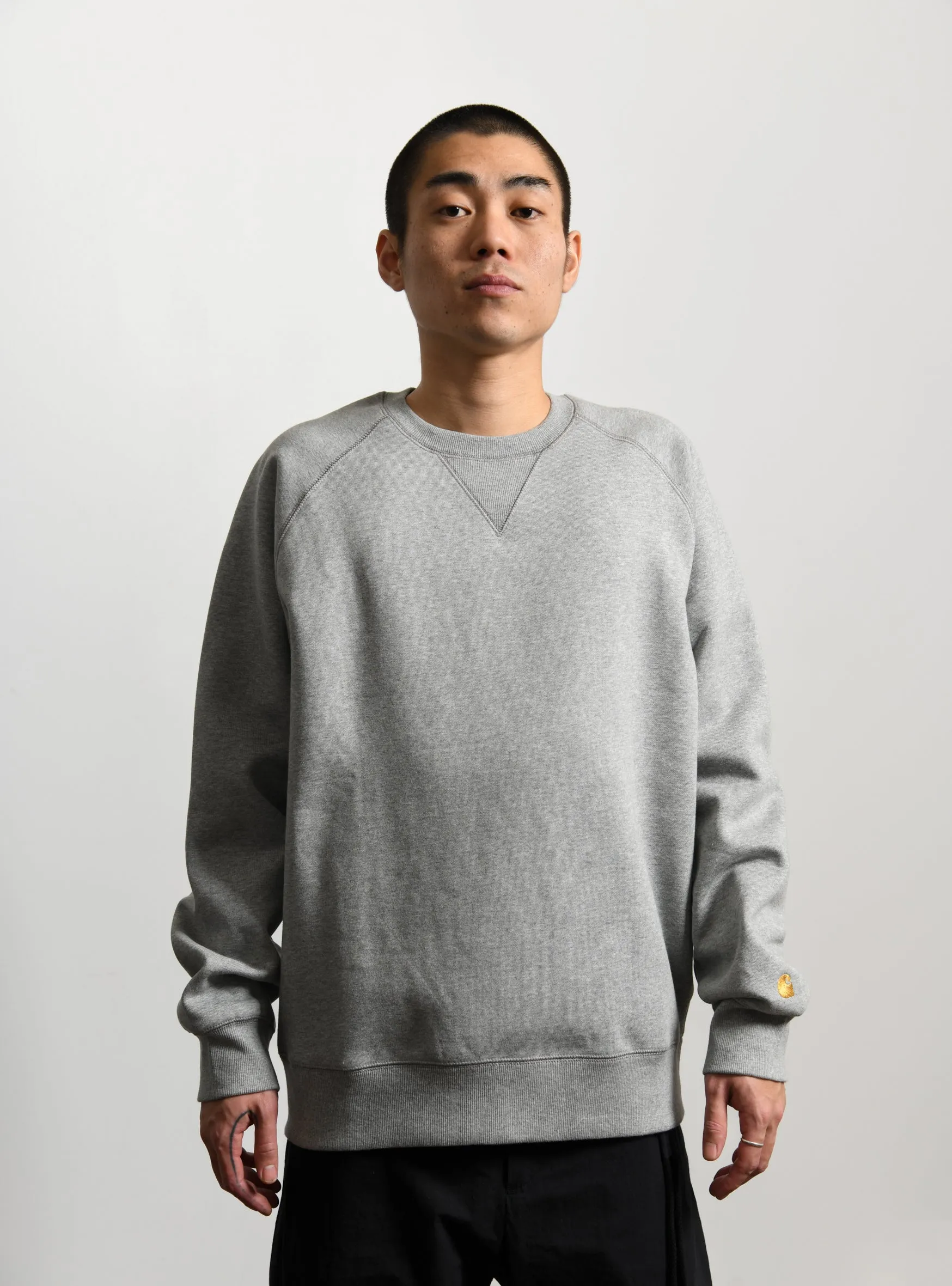 Chase Crewneck Sweater Heather Grey/Gold sold by Nomad