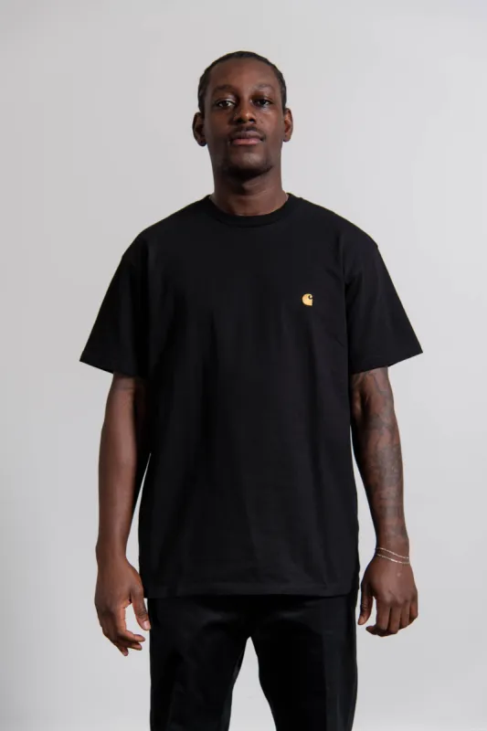 Short Sleeve Chase Tee Black/Gold sold by Nomad