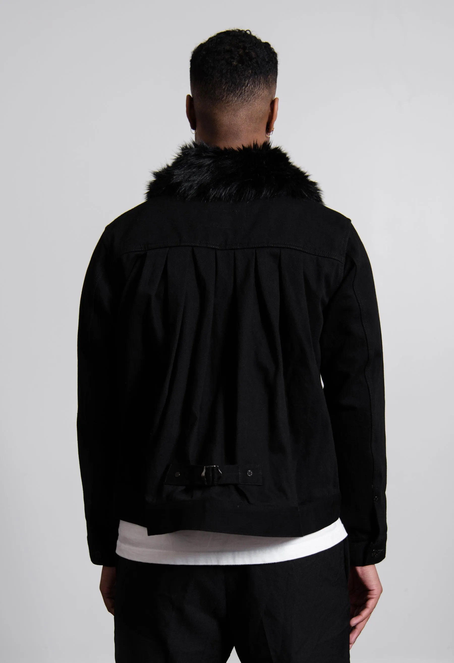 Detachable Collar Denim Jacket Black FU6-BL-01 sold by Nomad product image thumbnail 5