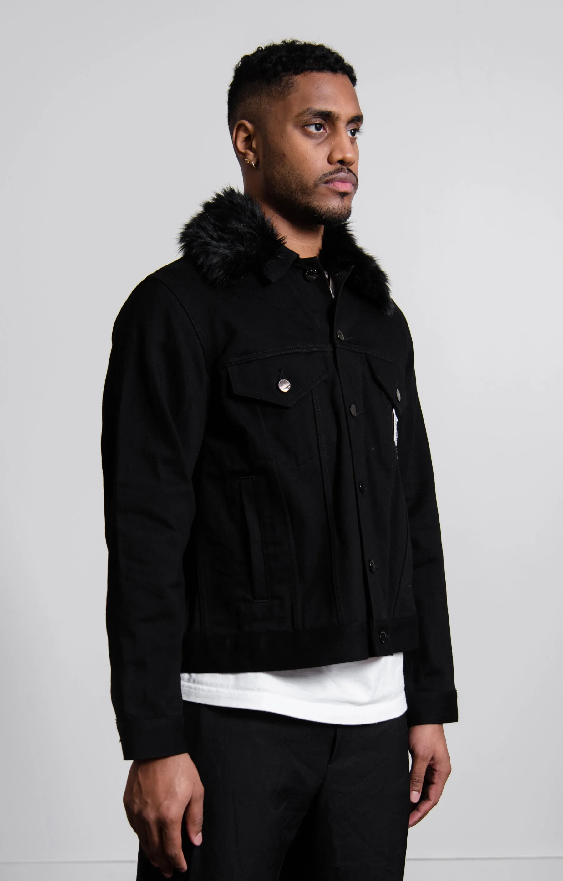 Detachable Collar Denim Jacket Black FU6-BL-01 sold by Nomad product image thumbnail 3