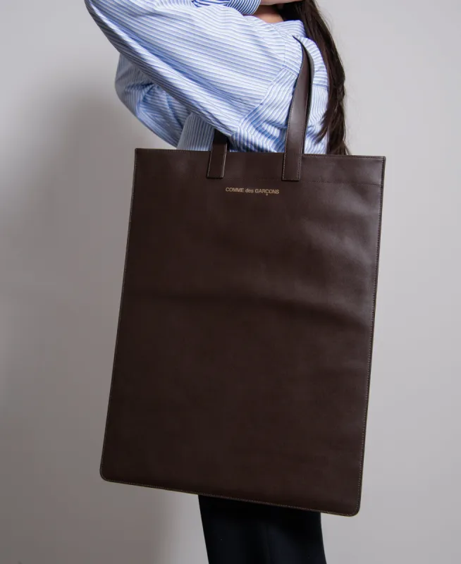 Classic Leather Tote Bag Brown sold by Nomad