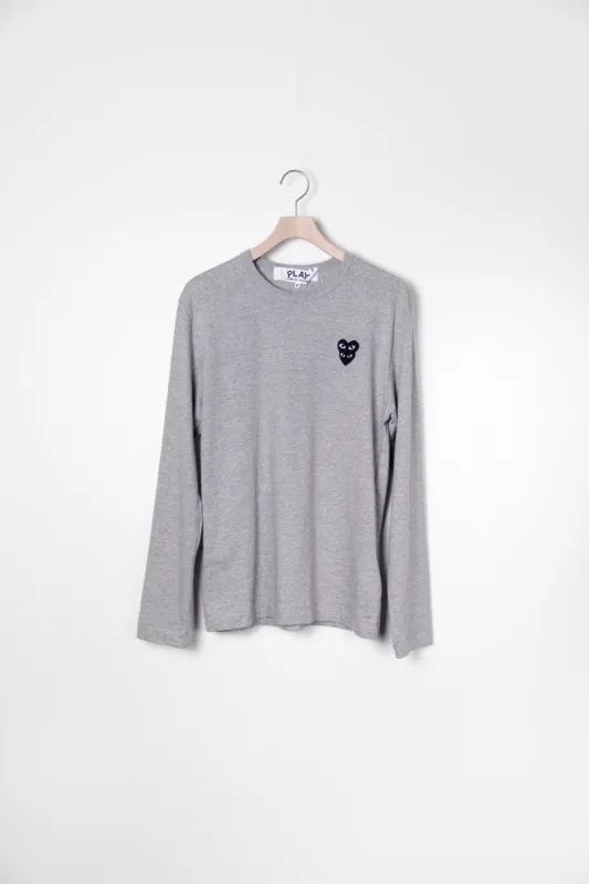 Layered Double Emblem Long Sleeve Tee Grey/Black T300 sold by Nomad