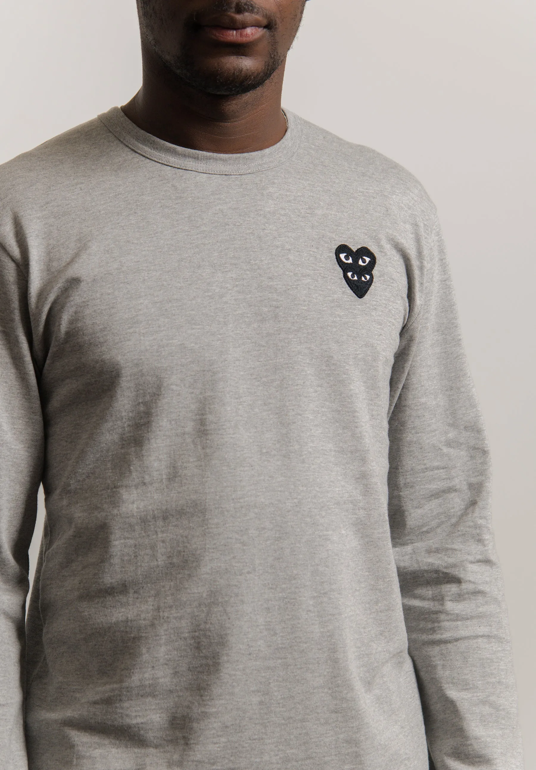 Layered Double Emblem Long Sleeve Tee Grey/Black T300 sold by Nomad product image thumbnail 3