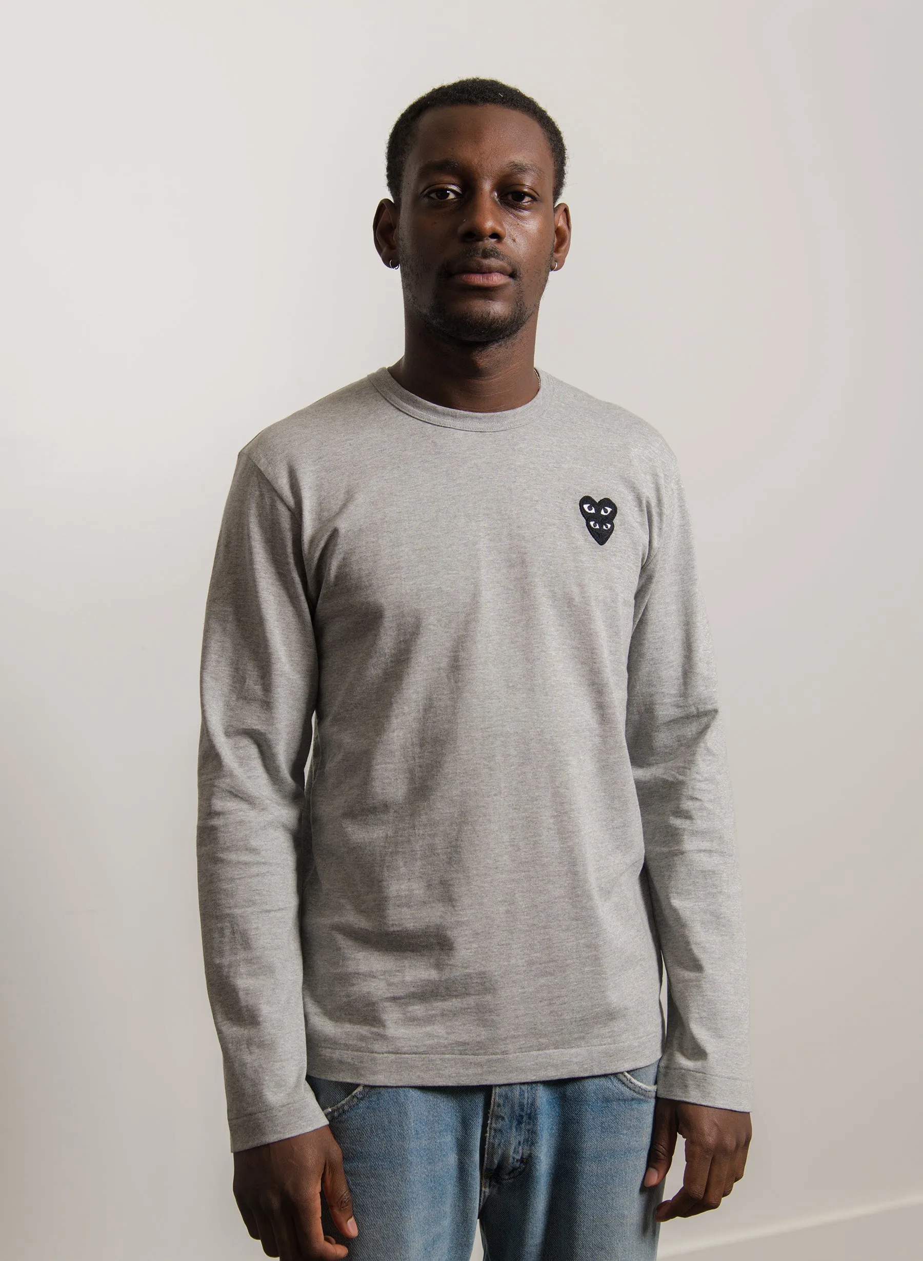 Layered Double Emblem Long Sleeve Tee Grey/Black T300 sold by Nomad product image thumbnail 2