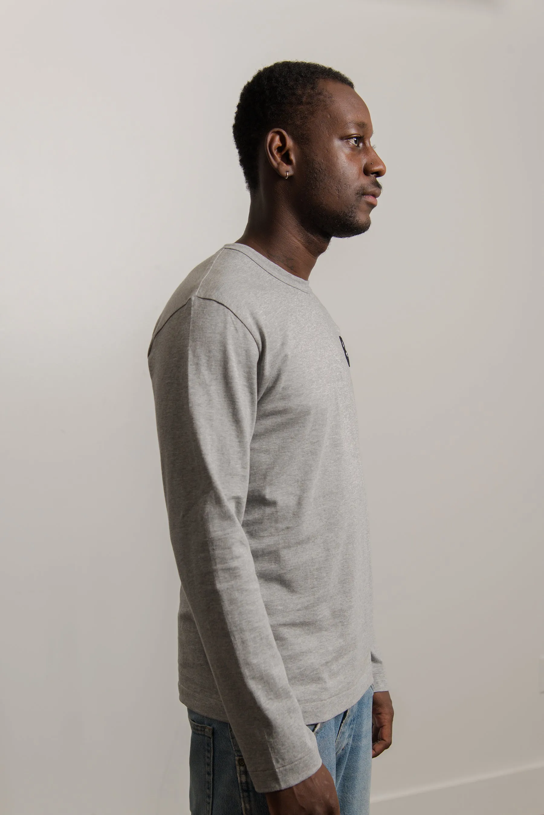 Layered Double Emblem Long Sleeve Tee Grey/Black T300 sold by Nomad product image thumbnail 4