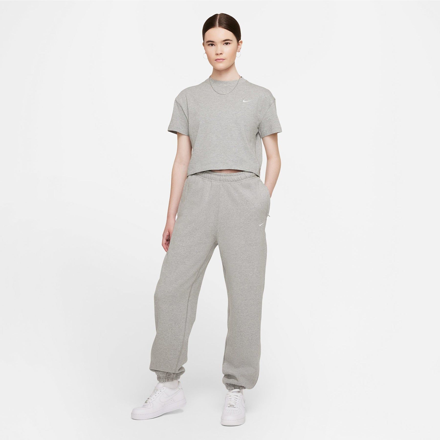 Women's NikeLab Solo Swoosh Tee Dark Grey Heather CV0560-063 sold by Nomad product image thumbnail 4
