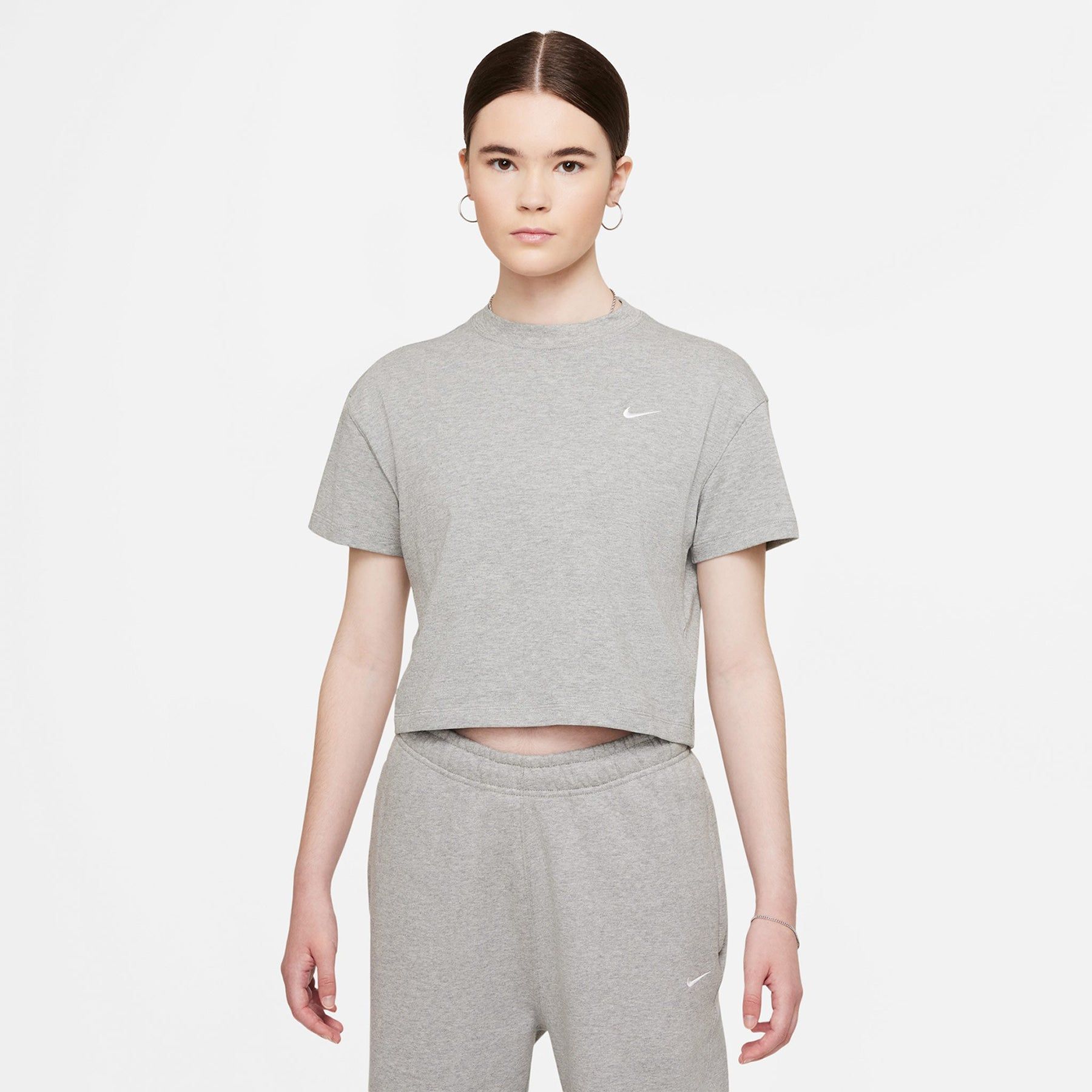 Women's NikeLab Solo Swoosh Tee Dark Grey Heather CV0560-063 sold by Nomad