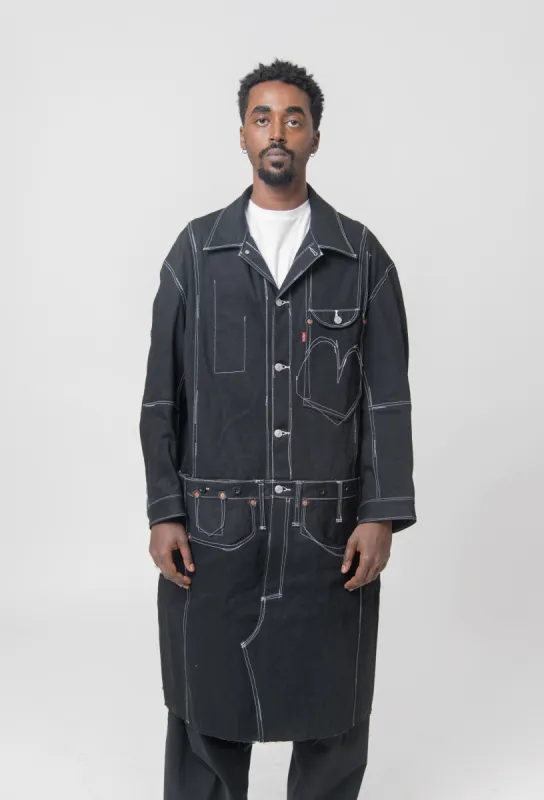 Wool Serge Levi's Denim Coat Black/White WL-C901 sold by Nomad