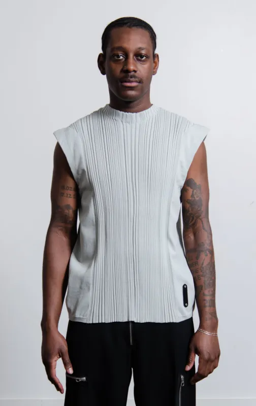 Pleated Artisan Vest Light Grey sold by Nomad
