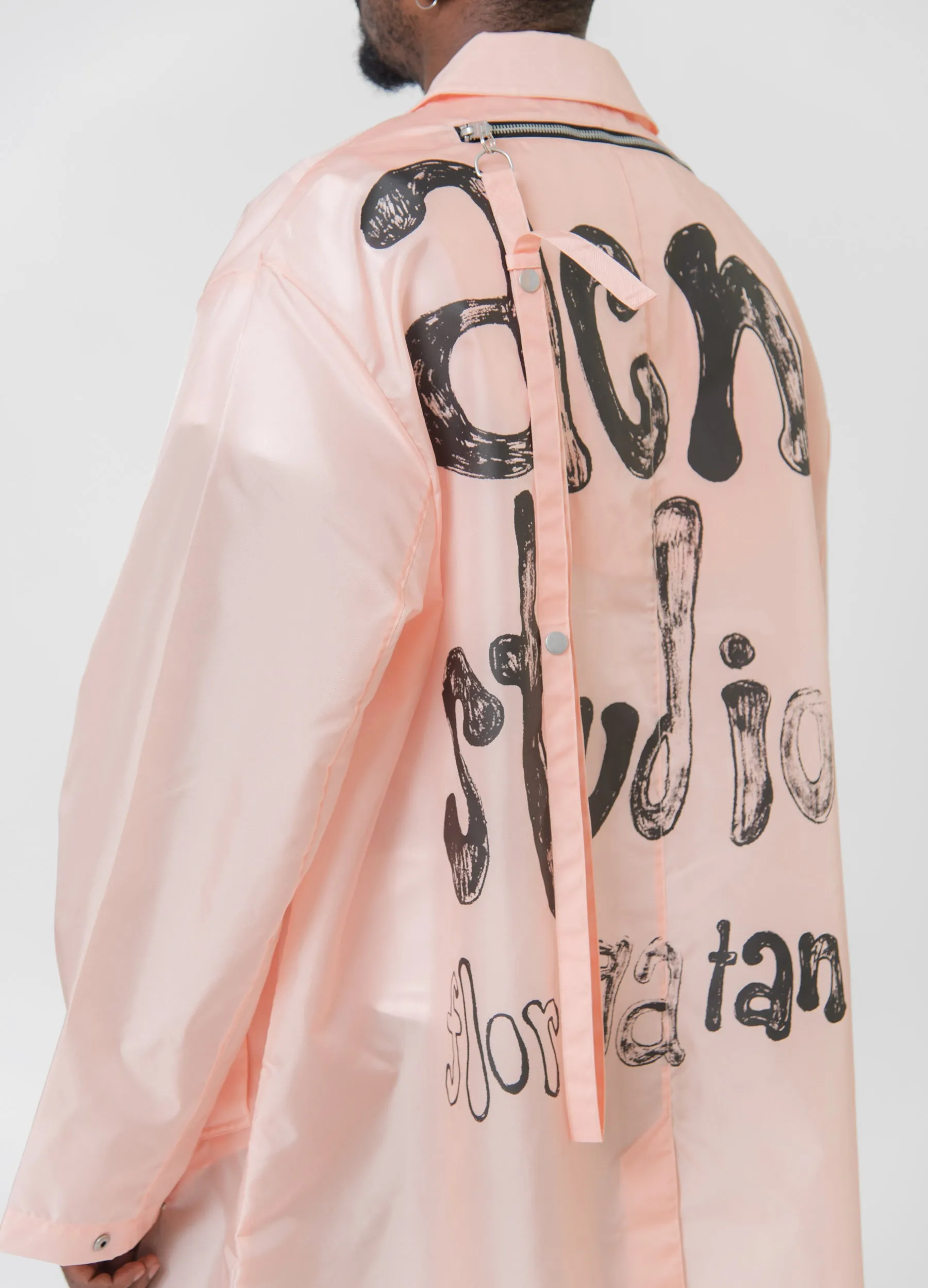Nylon Logo Coat Peach Pink OUTW000973 sold by Nomad product image thumbnail 2