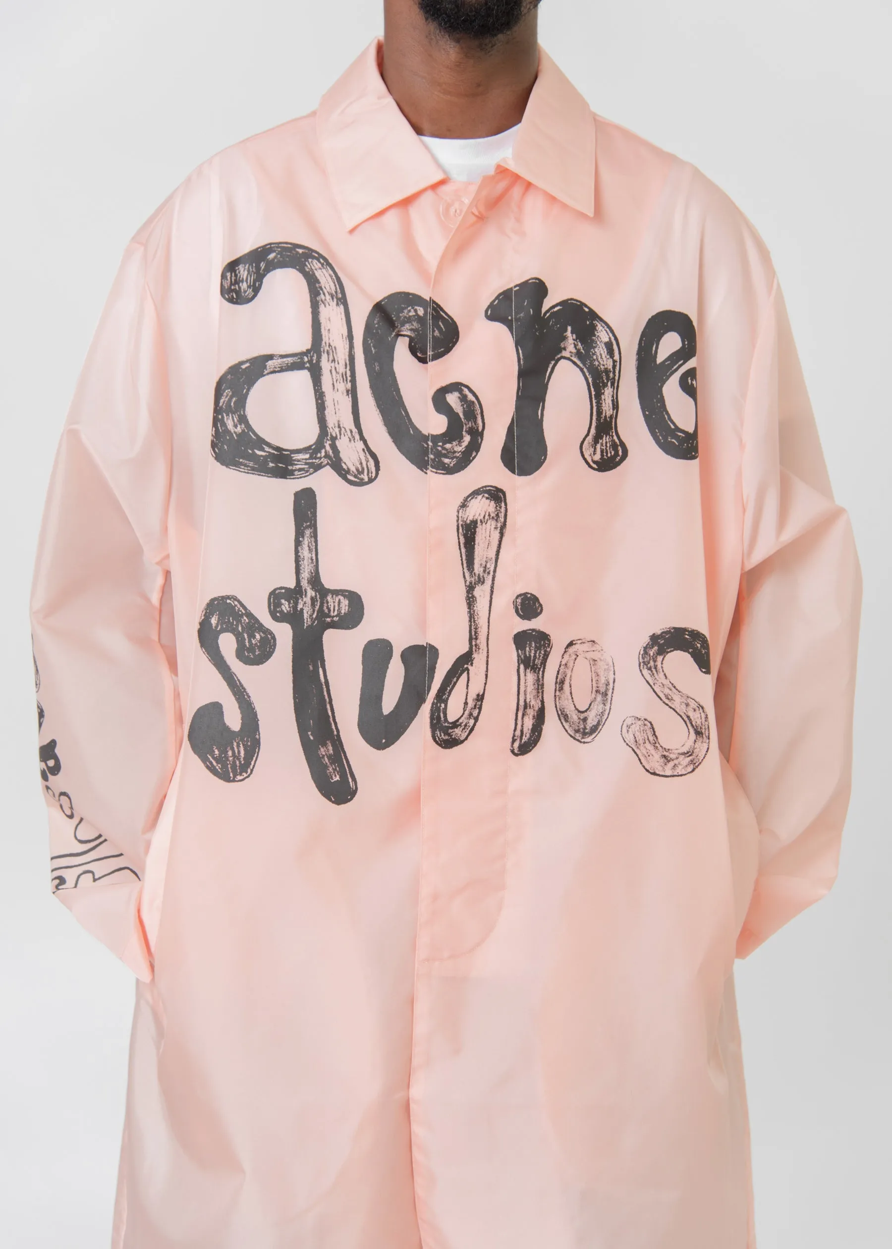 Nylon Logo Coat Peach Pink OUTW000973 sold by Nomad product image thumbnail 4