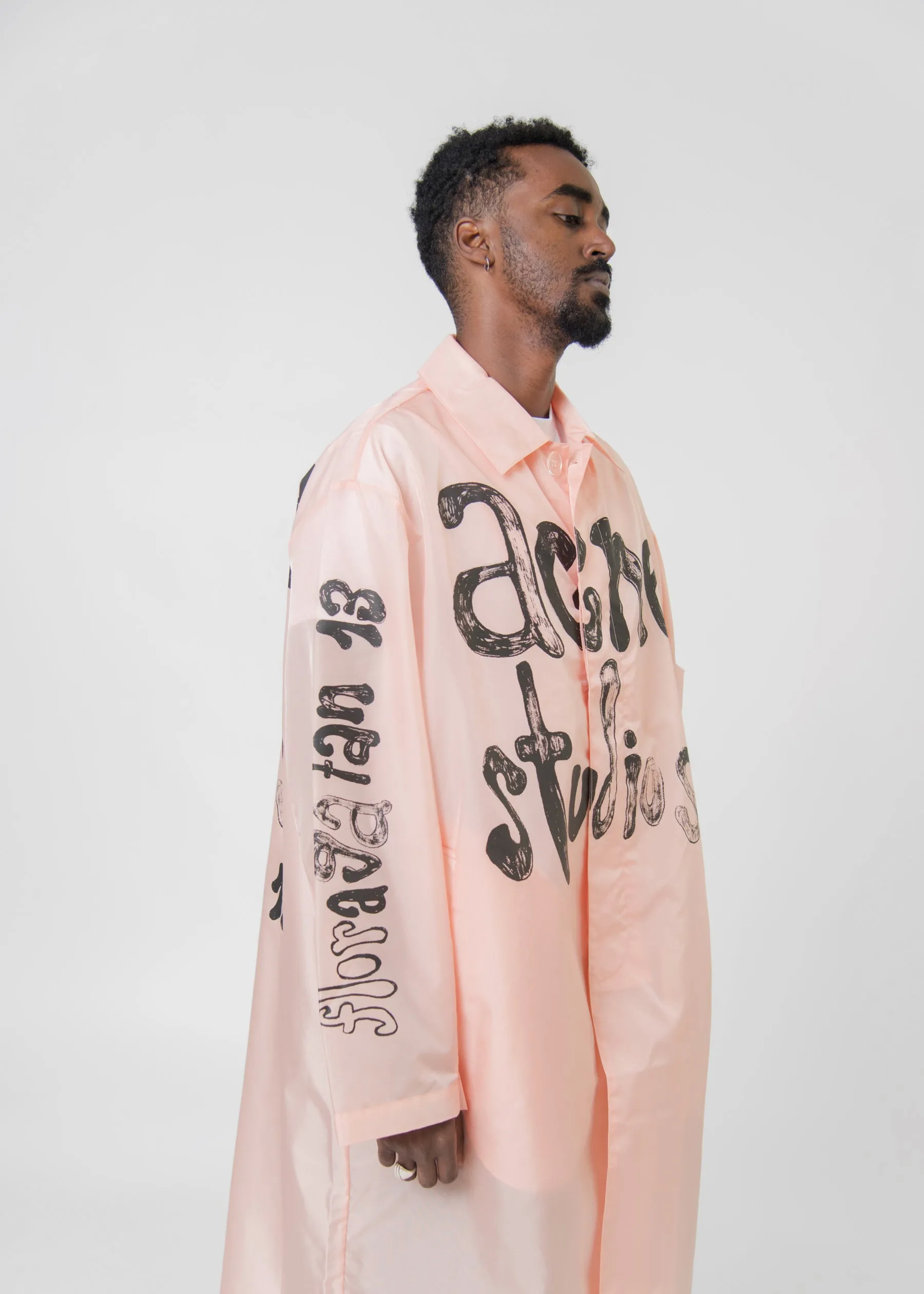 Nylon Logo Coat Peach Pink OUTW000973 sold by Nomad product image thumbnail 5