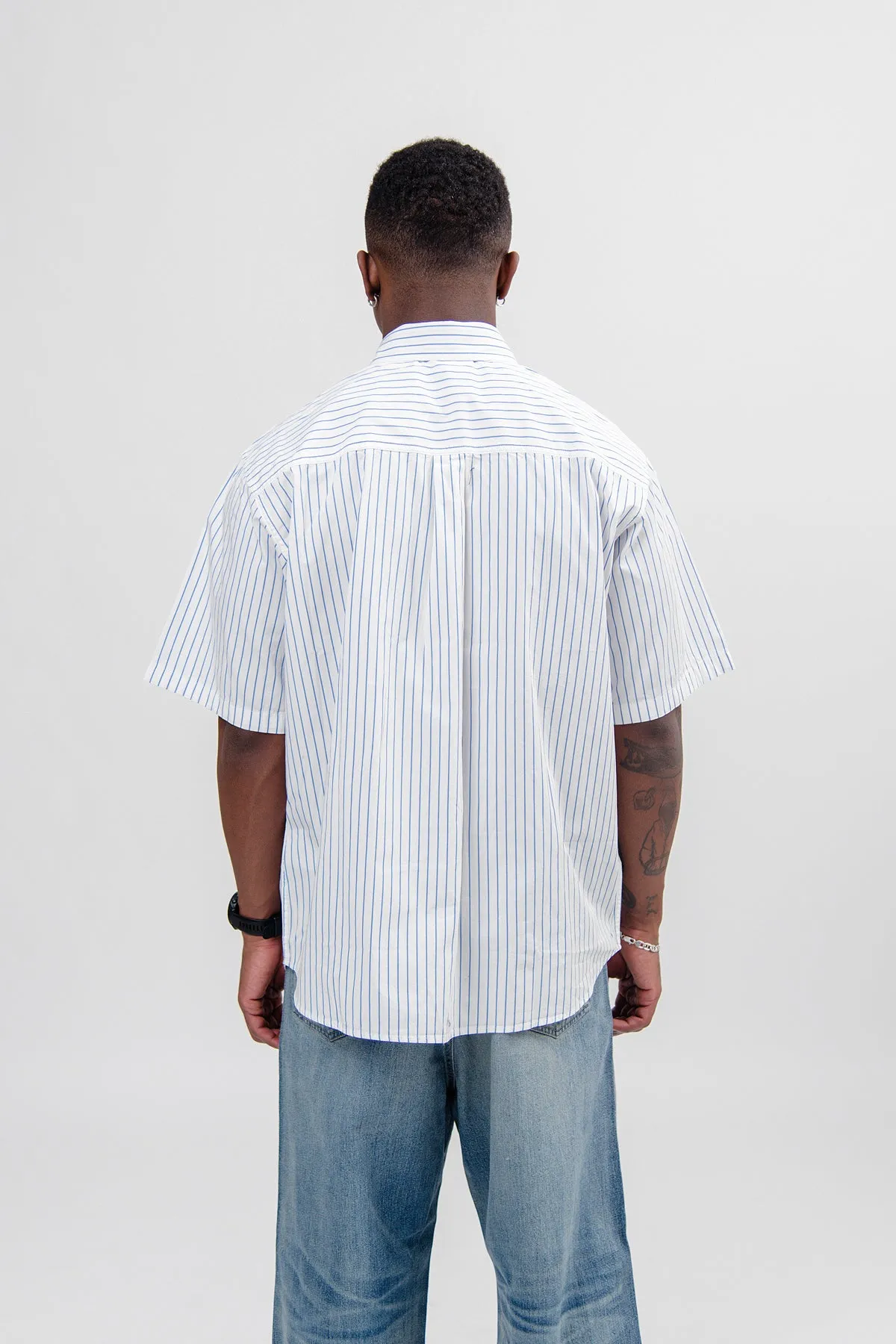S/S Linus Shirt Stripe Bleach/White I033028 sold by Nomad product image thumbnail 5