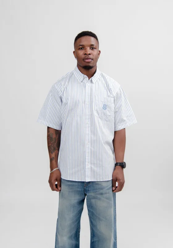 S/S Linus Shirt Stripe Bleach/White I033028 sold by Nomad
