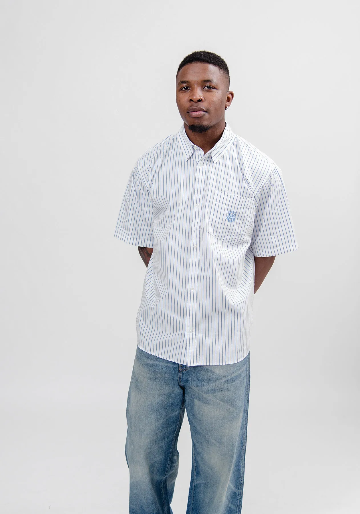 S/S Linus Shirt Stripe Bleach/White I033028 sold by Nomad product image thumbnail 3