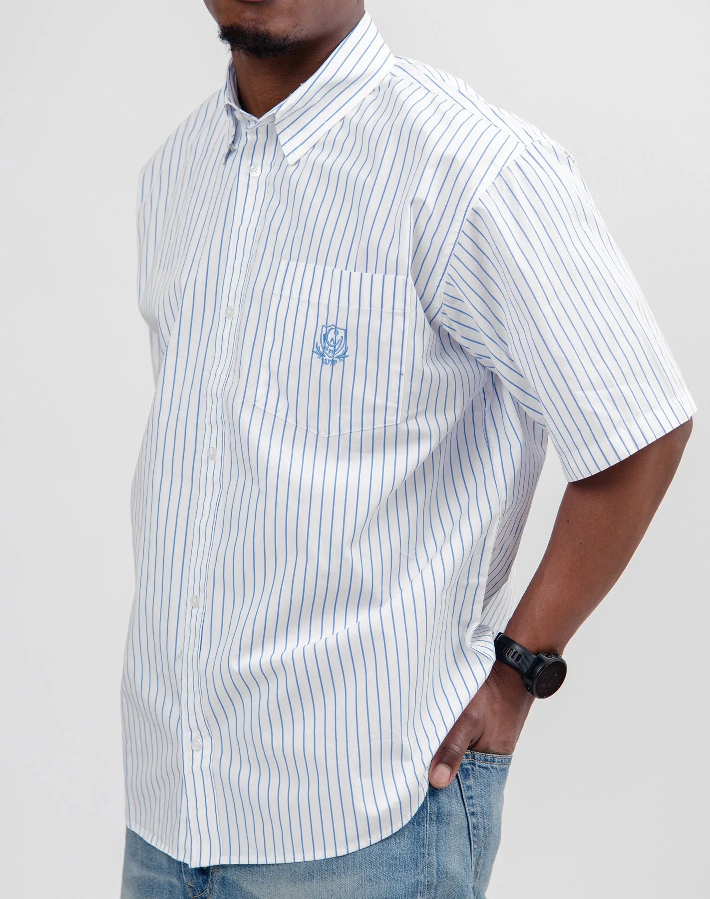 S/S Linus Shirt Stripe Bleach/White I033028 sold by Nomad product image thumbnail 2