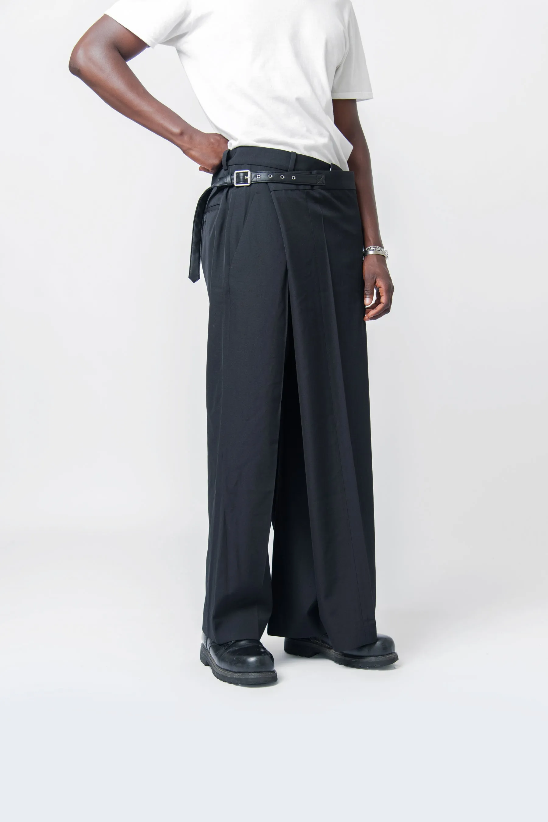 Wrap Over Trousers Black FN-MN-TROU000968 sold by Nomad product image thumbnail 2