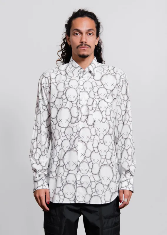 Kaws Allover Companion Print Shirt White/Black B025 sold by Nomad