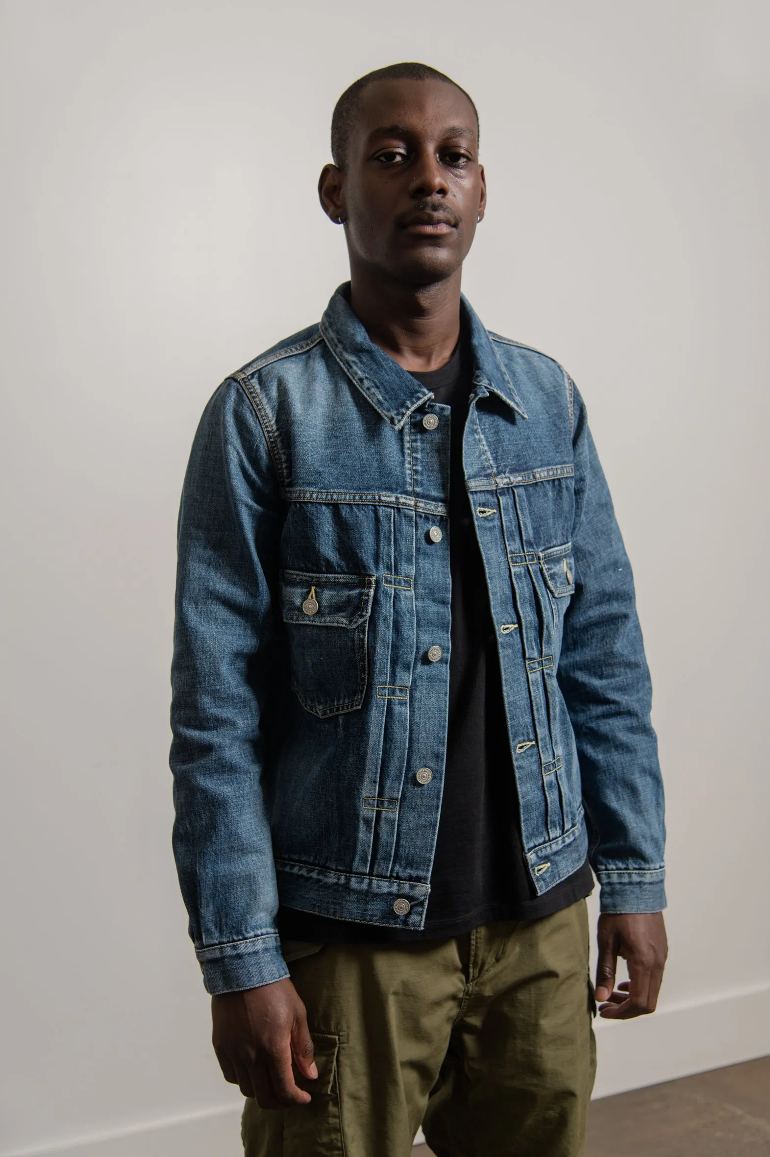 Social Sculpture 101 JKT DMGD-1001 Indigo sold by Nomad