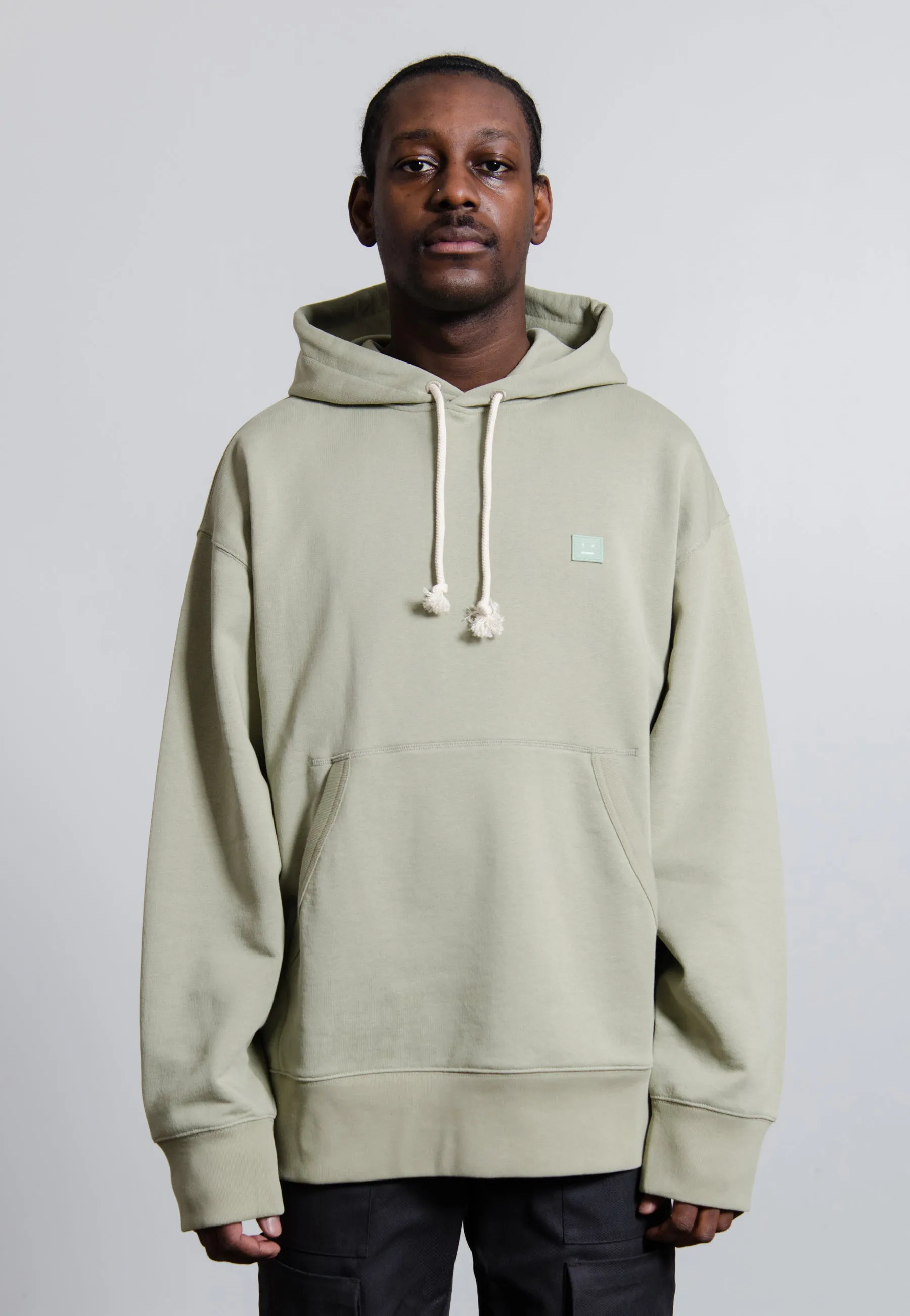 Face Logo Pullover Hoodie Eucalyptus Green SWEA000078 sold by Nomad