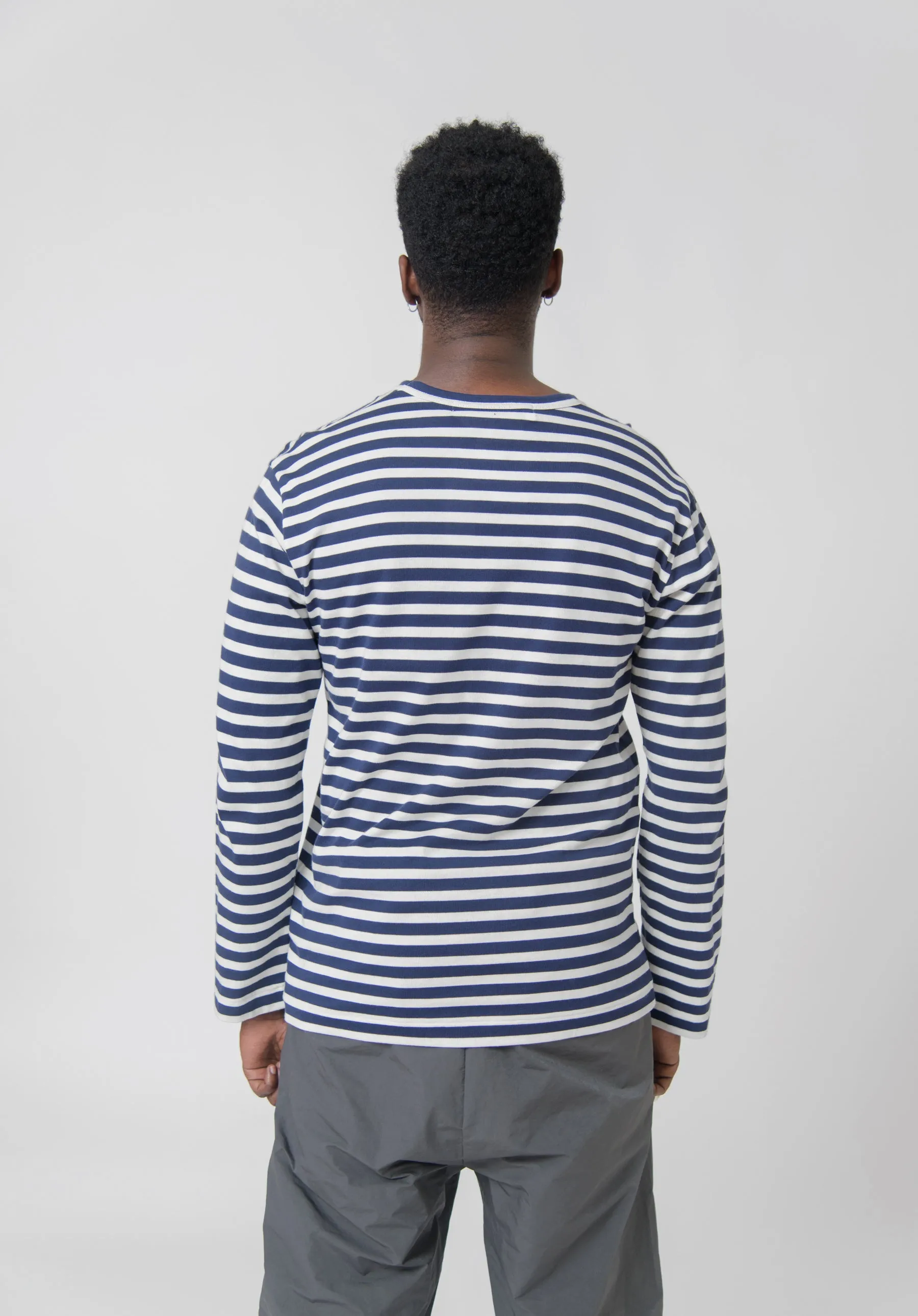Long Sleeve Mini Emblem Stripe Tee Navy/Red T310 sold by Nomad product image thumbnail 4