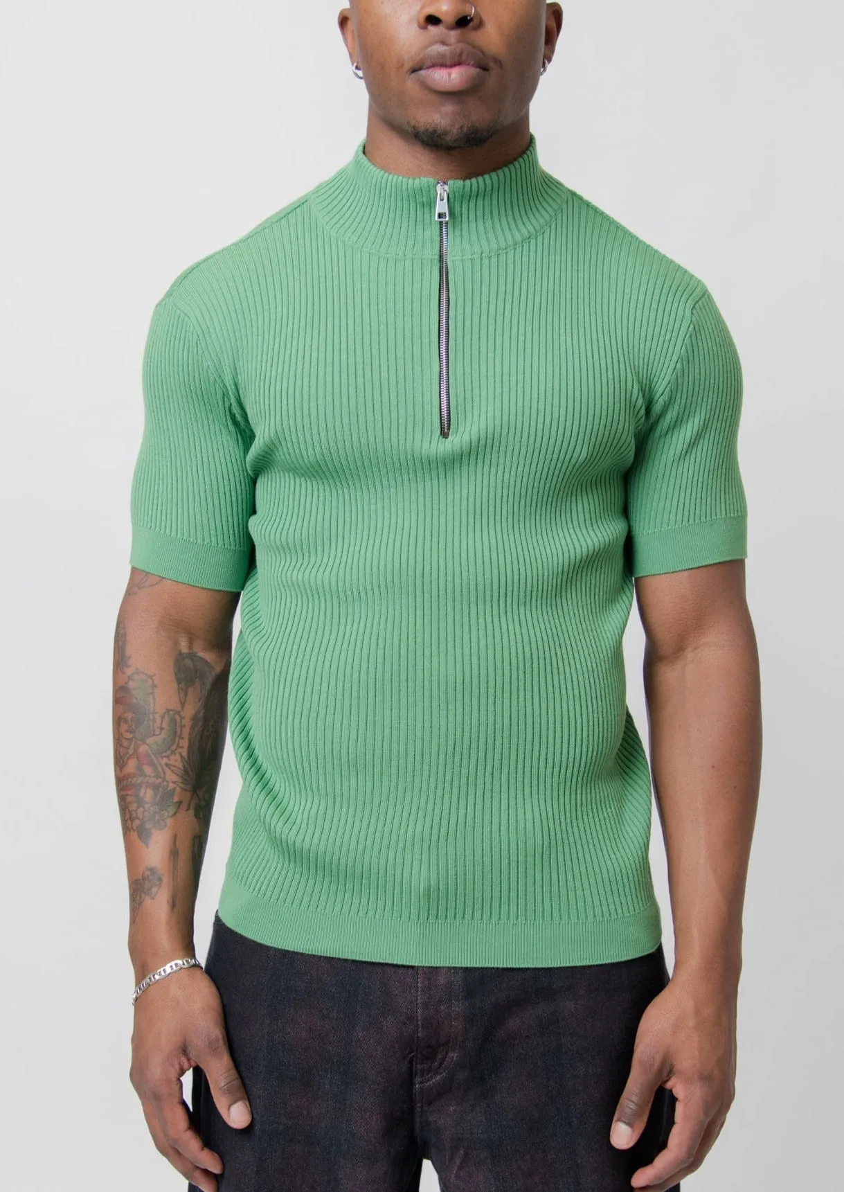 Knit Zip-Up Sweater Green sold by Nomad product image thumbnail 2