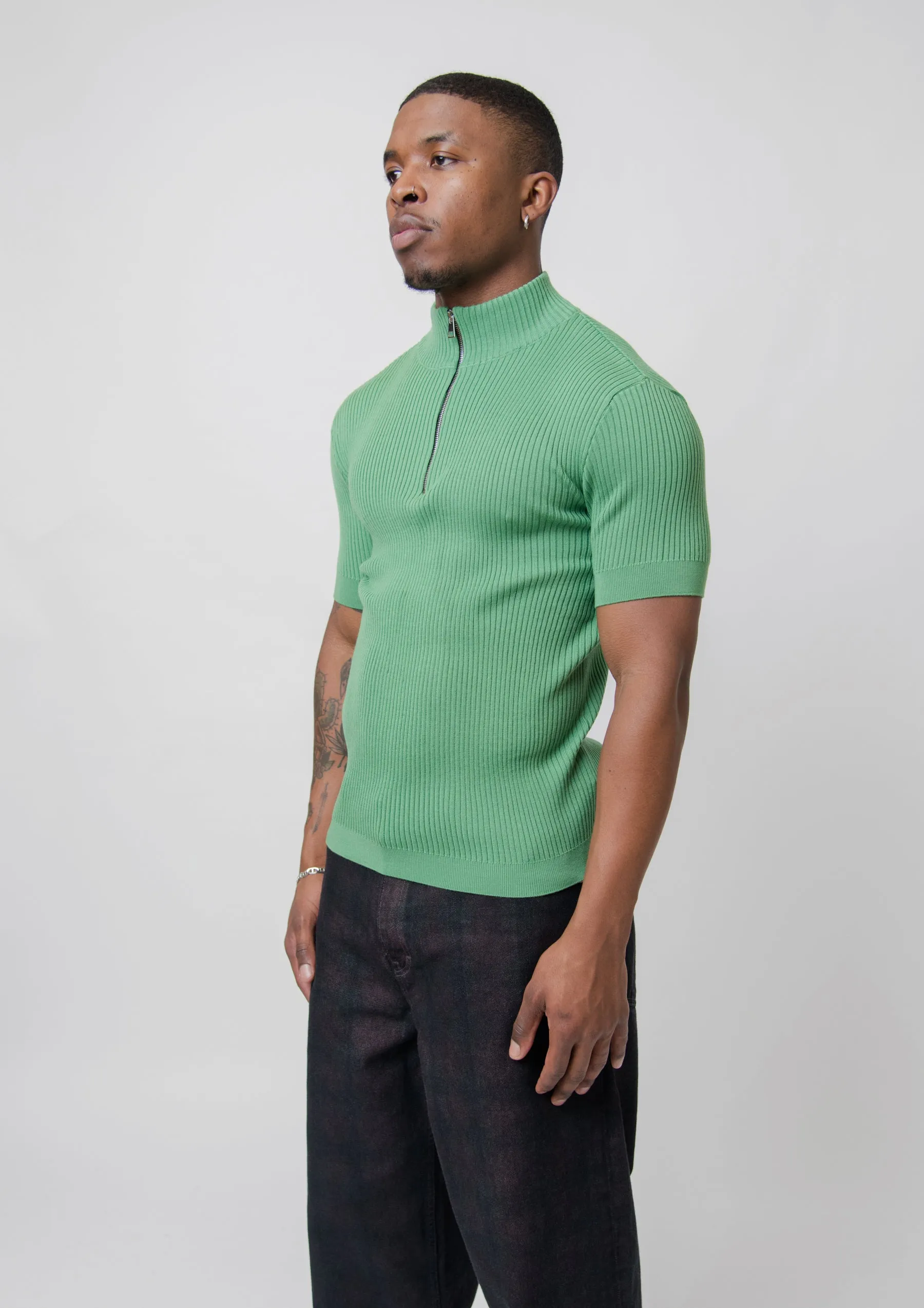 Knit Zip-Up Sweater Green sold by Nomad product image thumbnail 3