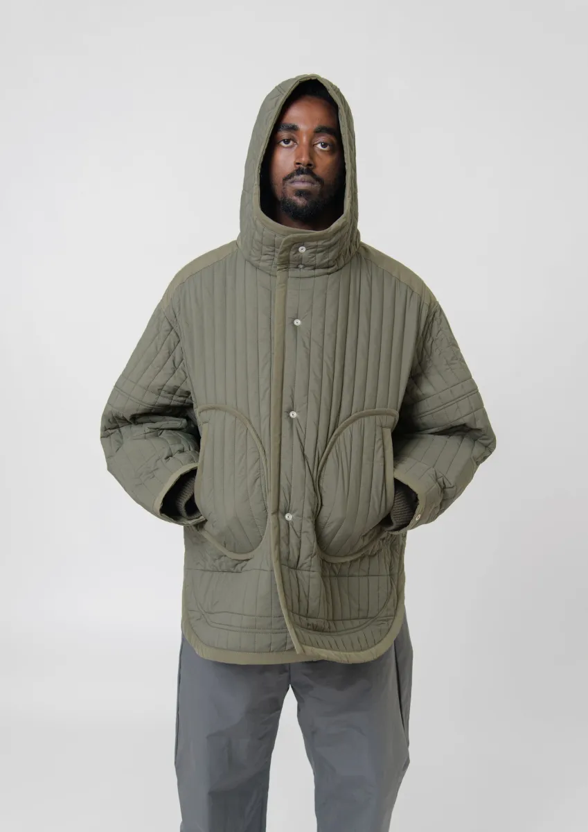 Quilted Split Parka Olive sold by Nomad