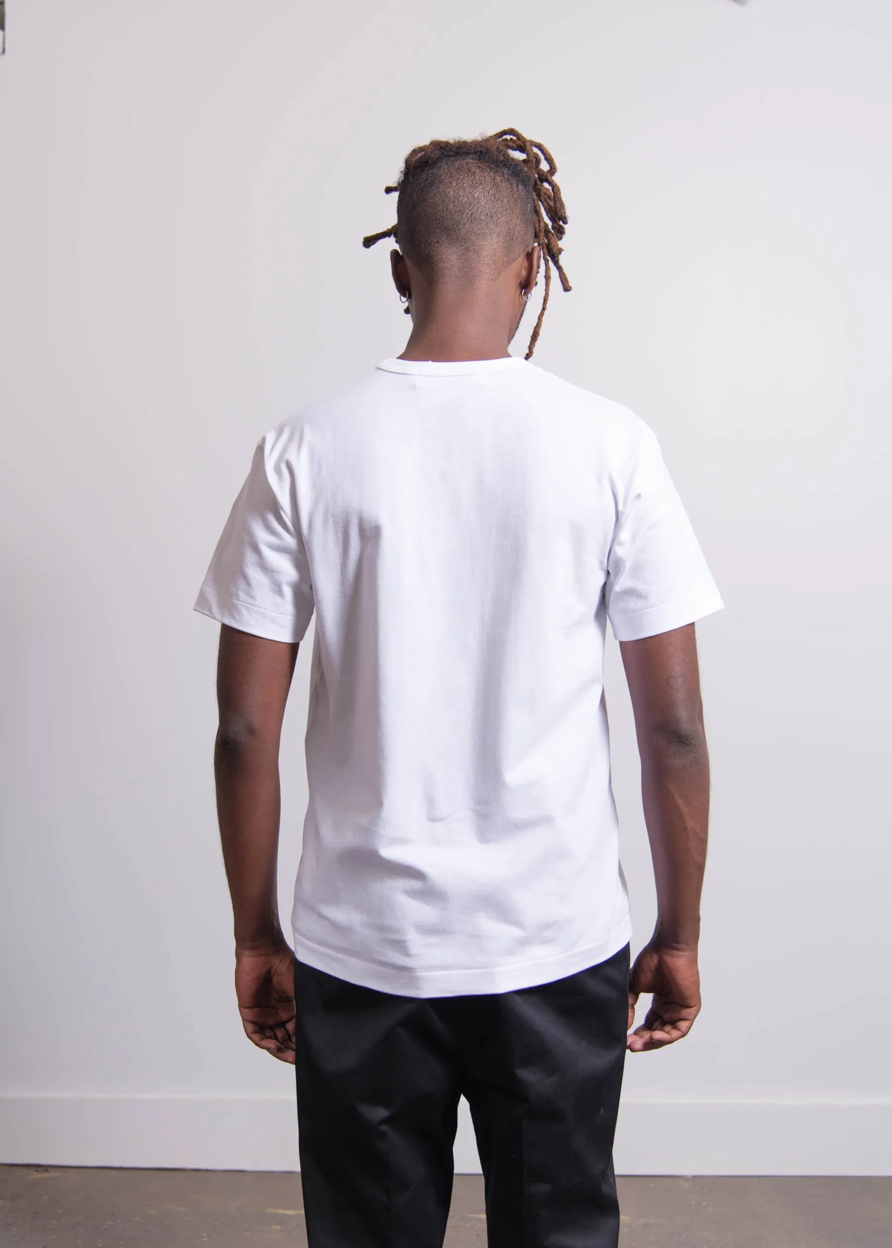 Short Sleeve Chest Print Logo Tee White/Black T068 sold by Nomad product image thumbnail 4