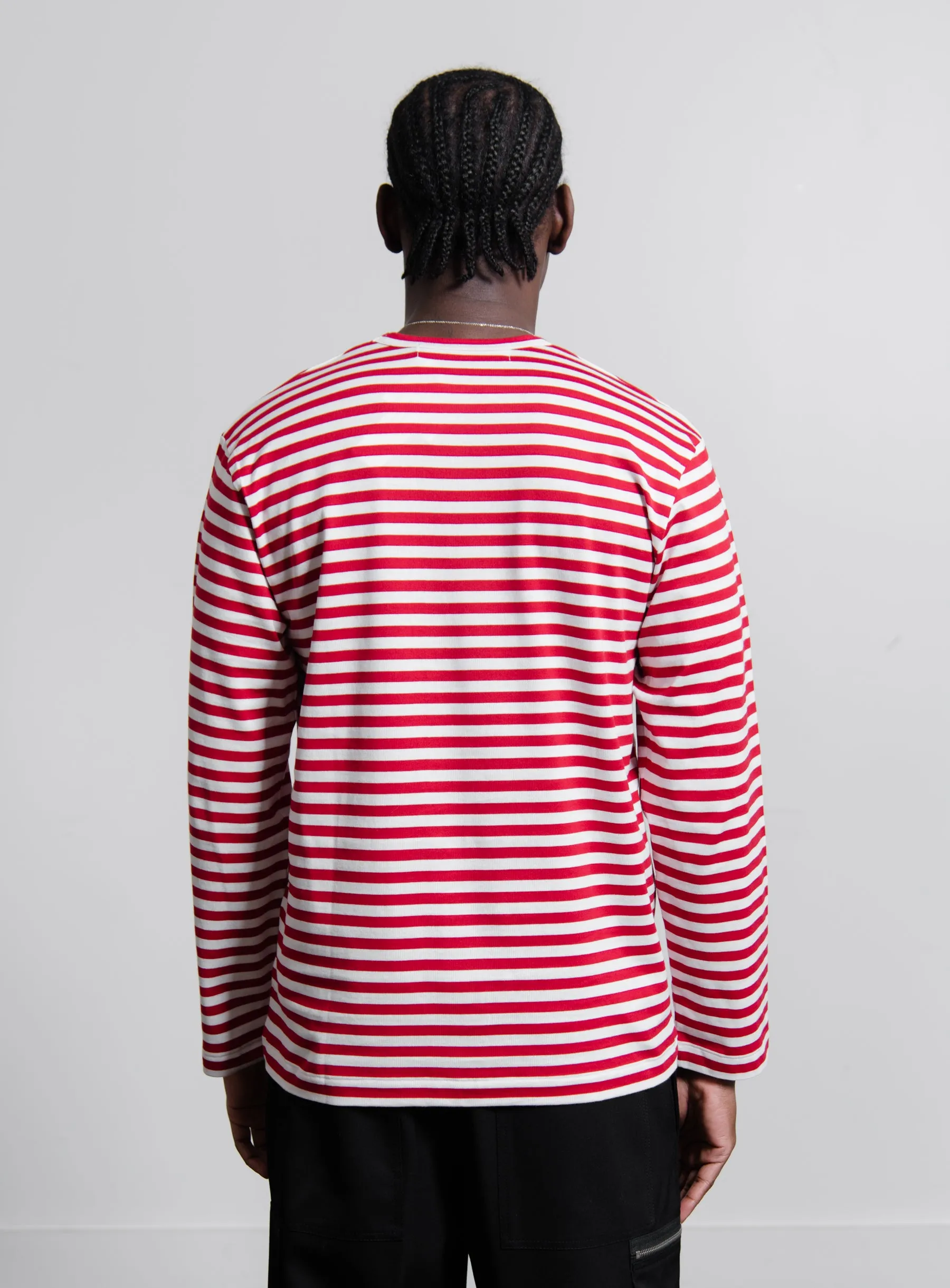 Long Sleeve Striped Emblem Tee Red T164 sold by Nomad product image thumbnail 3