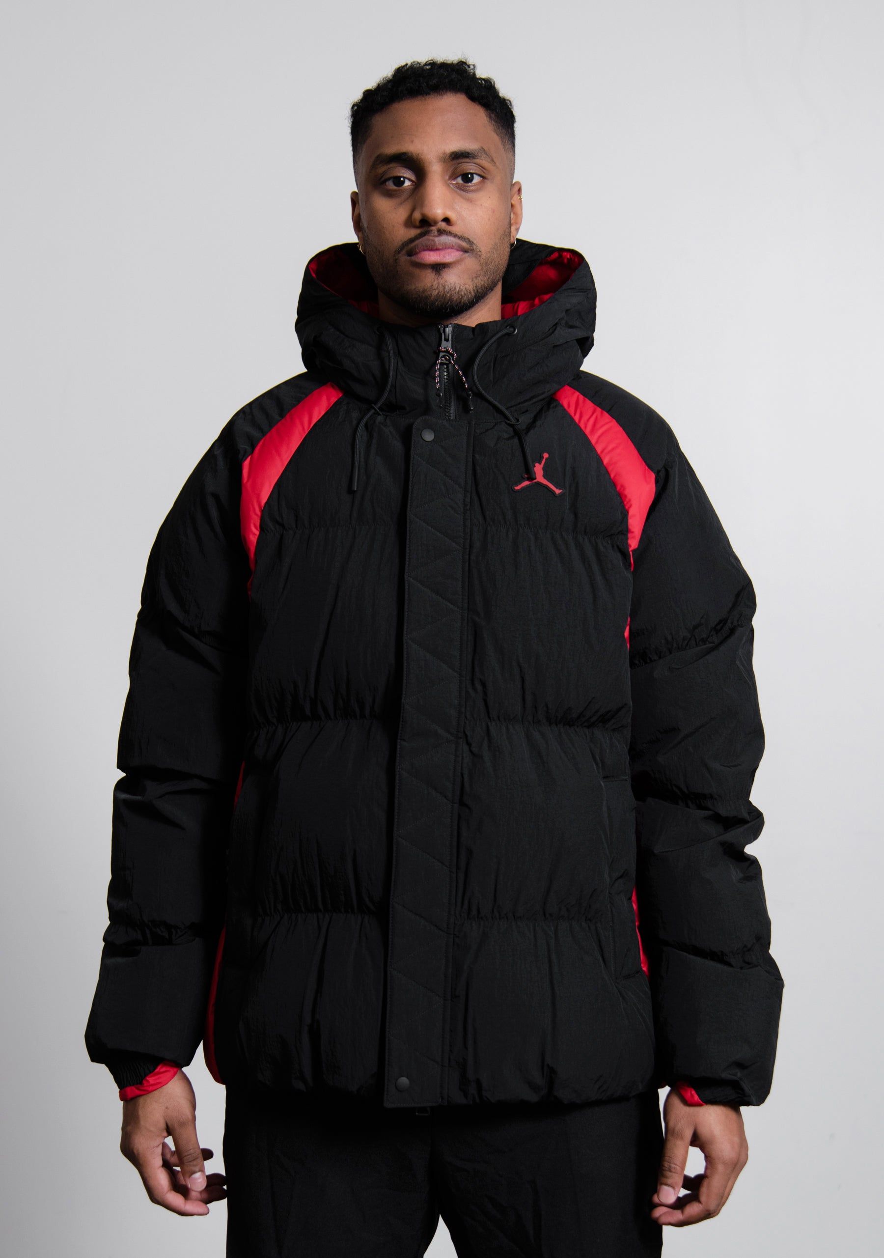 Essentials Puffer Jacket Black/Red DA9806-010 sold by Nomad